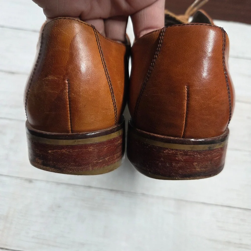 Cole Haan Oxford Men 9.5M Tan Leather Dress Shoes C10244 Lace Up Business Formal
